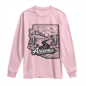Vintage Arizona Pride Long Sleeve Shirt Cactus Desert Western Landscape TS12 Light Pink Print Your Wear