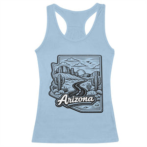Vintage Arizona Pride Racerback Tank Top Cactus Desert Western Landscape TS12 Light Blue Print Your Wear