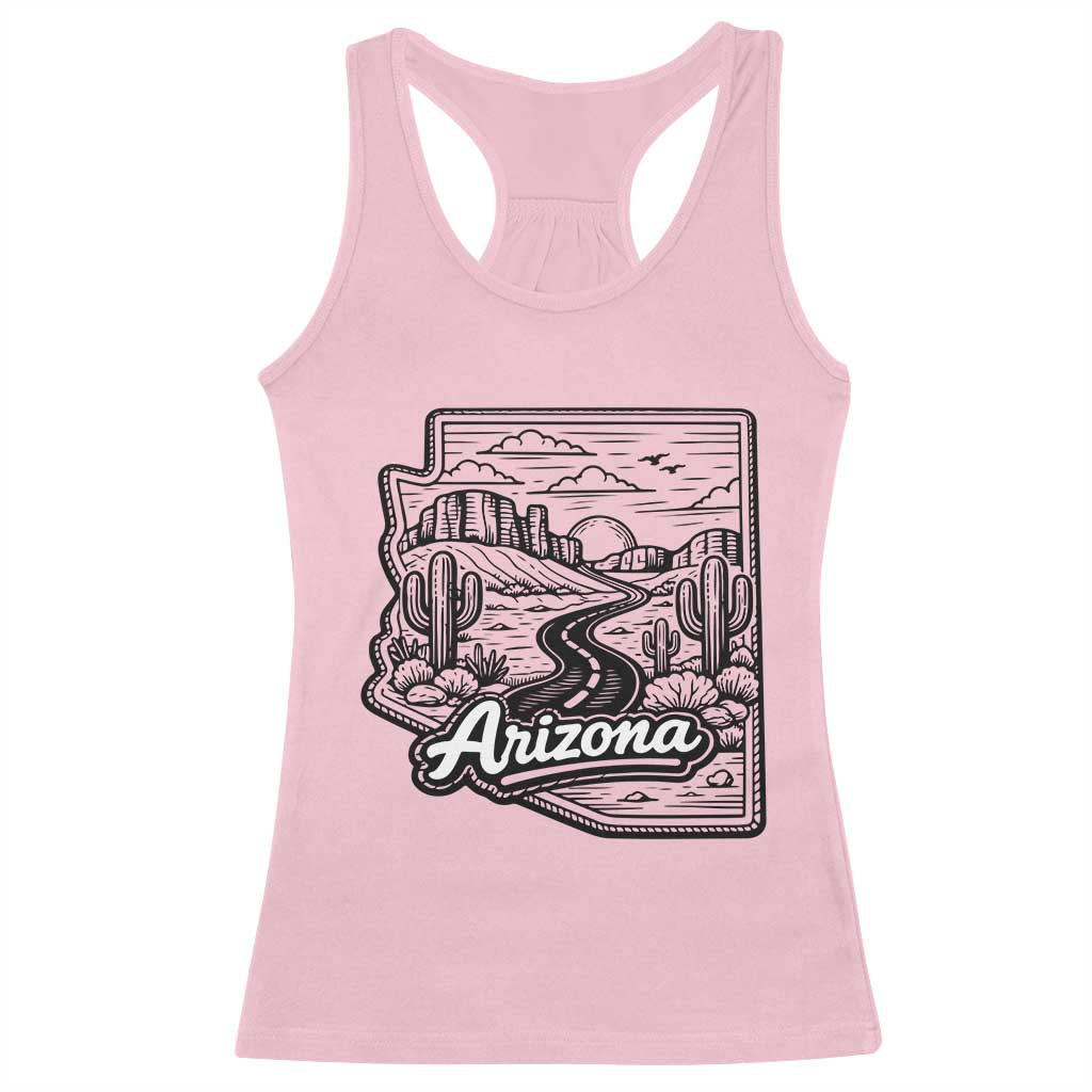 Vintage Arizona Pride Racerback Tank Top Cactus Desert Western Landscape TS12 Light Pink Print Your Wear