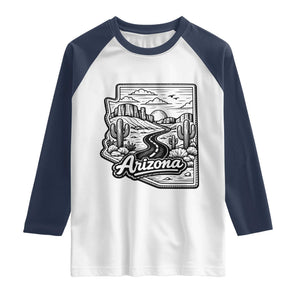 Vintage Arizona Pride Raglan Shirt Cactus Desert Western Landscape TS12 White Navy Print Your Wear