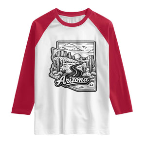 Vintage Arizona Pride Raglan Shirt Cactus Desert Western Landscape TS12 White Red Print Your Wear