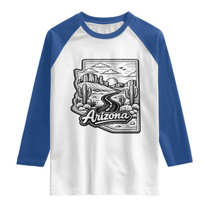 Vintage Arizona Pride Raglan Shirt Cactus Desert Western Landscape TS12 White Royal Print Your Wear