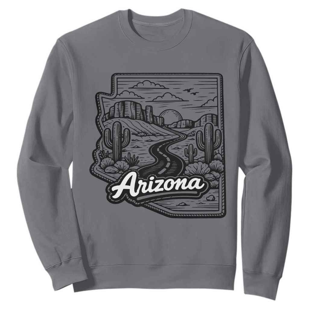 Vintage Arizona Pride Sweatshirt Cactus Desert Western Landscape TS12 Charcoal Print Your Wear
