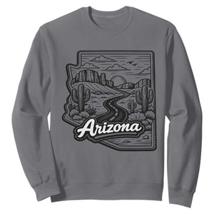 Vintage Arizona Pride Sweatshirt Cactus Desert Western Landscape TS12 Charcoal Print Your Wear