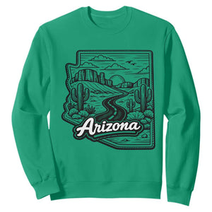 Vintage Arizona Pride Sweatshirt Cactus Desert Western Landscape TS12 Irish Green Print Your Wear