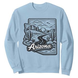 Vintage Arizona Pride Sweatshirt Cactus Desert Western Landscape TS12 Light Blue Print Your Wear