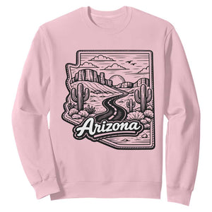 Vintage Arizona Pride Sweatshirt Cactus Desert Western Landscape TS12 Light Pink Print Your Wear