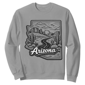 Vintage Arizona Pride Sweatshirt Cactus Desert Western Landscape TS12 Sport Gray Print Your Wear