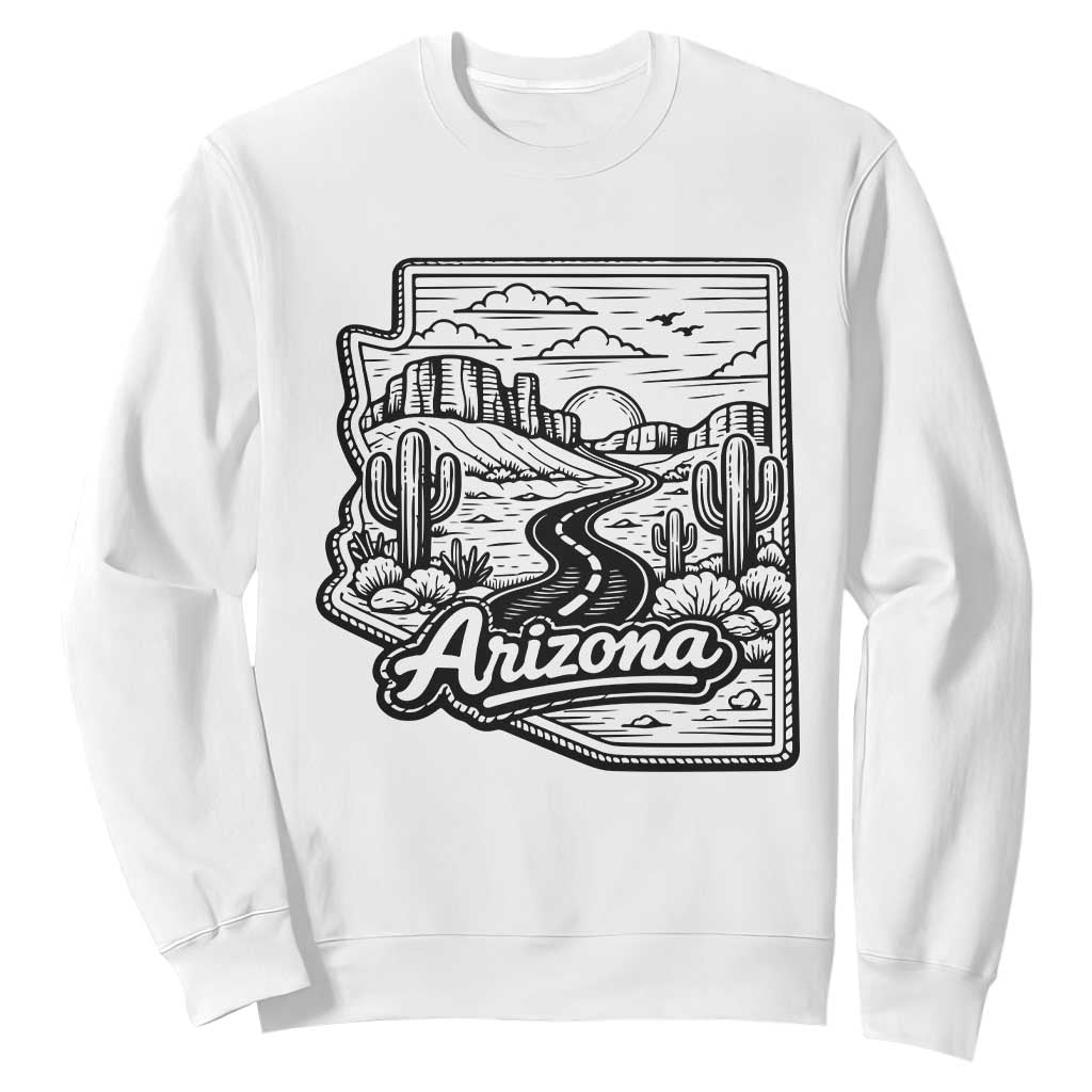 Vintage Arizona Pride Sweatshirt Cactus Desert Western Landscape TS12 White Print Your Wear