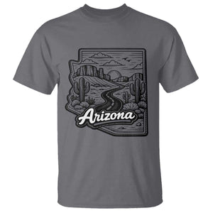 Vintage Arizona Pride T Shirt Cactus Desert Western Landscape TS12 Charcoal Print Your Wear