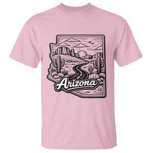 Vintage Arizona Pride T Shirt Cactus Desert Western Landscape TS12 Light Pink Print Your Wear
