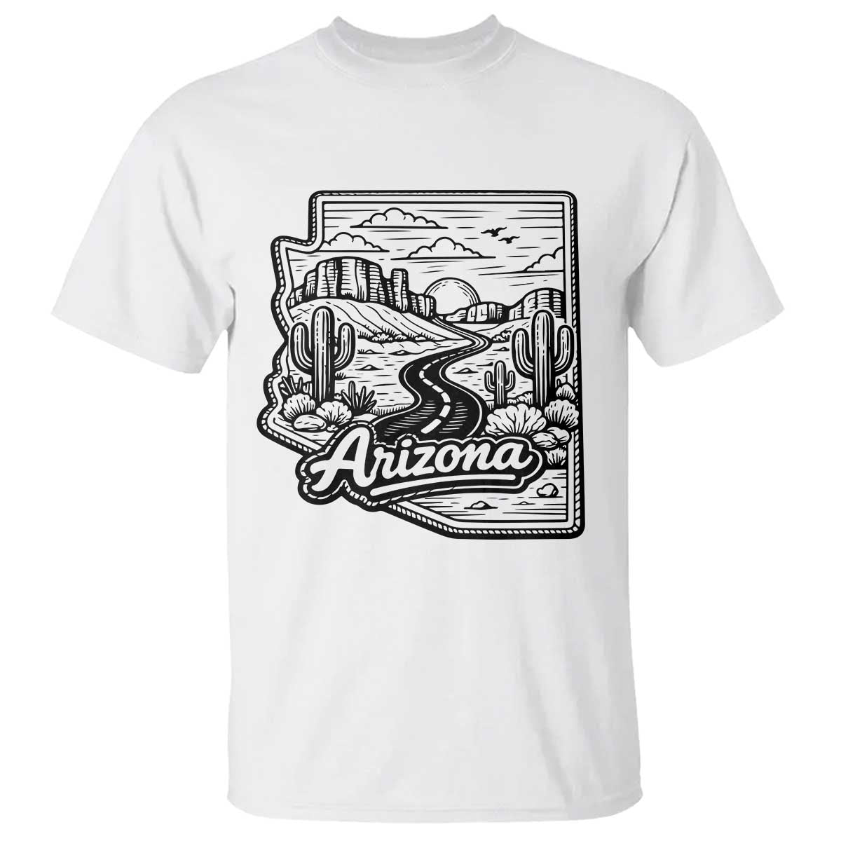 Vintage Arizona Pride T Shirt Cactus Desert Western Landscape TS12 White Print Your Wear
