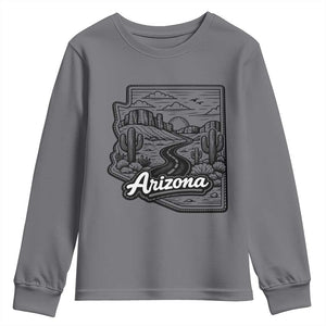 Vintage Arizona Pride Youth Sweatshirt Cactus Desert Western Landscape TS12 Charcoal Print Your Wear