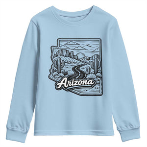 Vintage Arizona Pride Youth Sweatshirt Cactus Desert Western Landscape TS12 Light Blue Print Your Wear