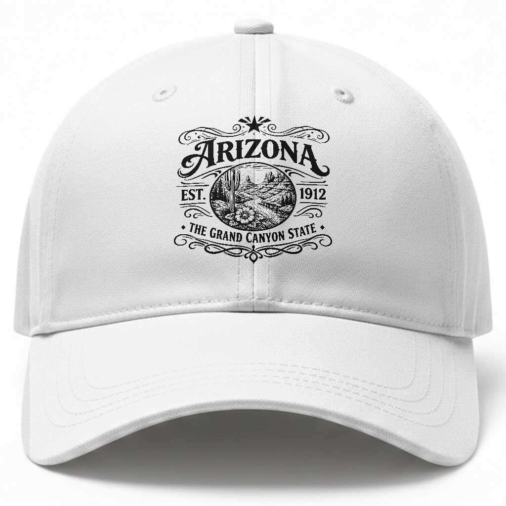 Arizona Desert Wanderlust Baseball Cap Vintage Grand Canyon State Est 1912 TS12 Print Your Wear