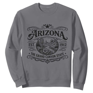 Arizona Desert Wanderlust Sweatshirt Vintage Grand Canyon State Est 1912 TS12 Charcoal Print Your Wear