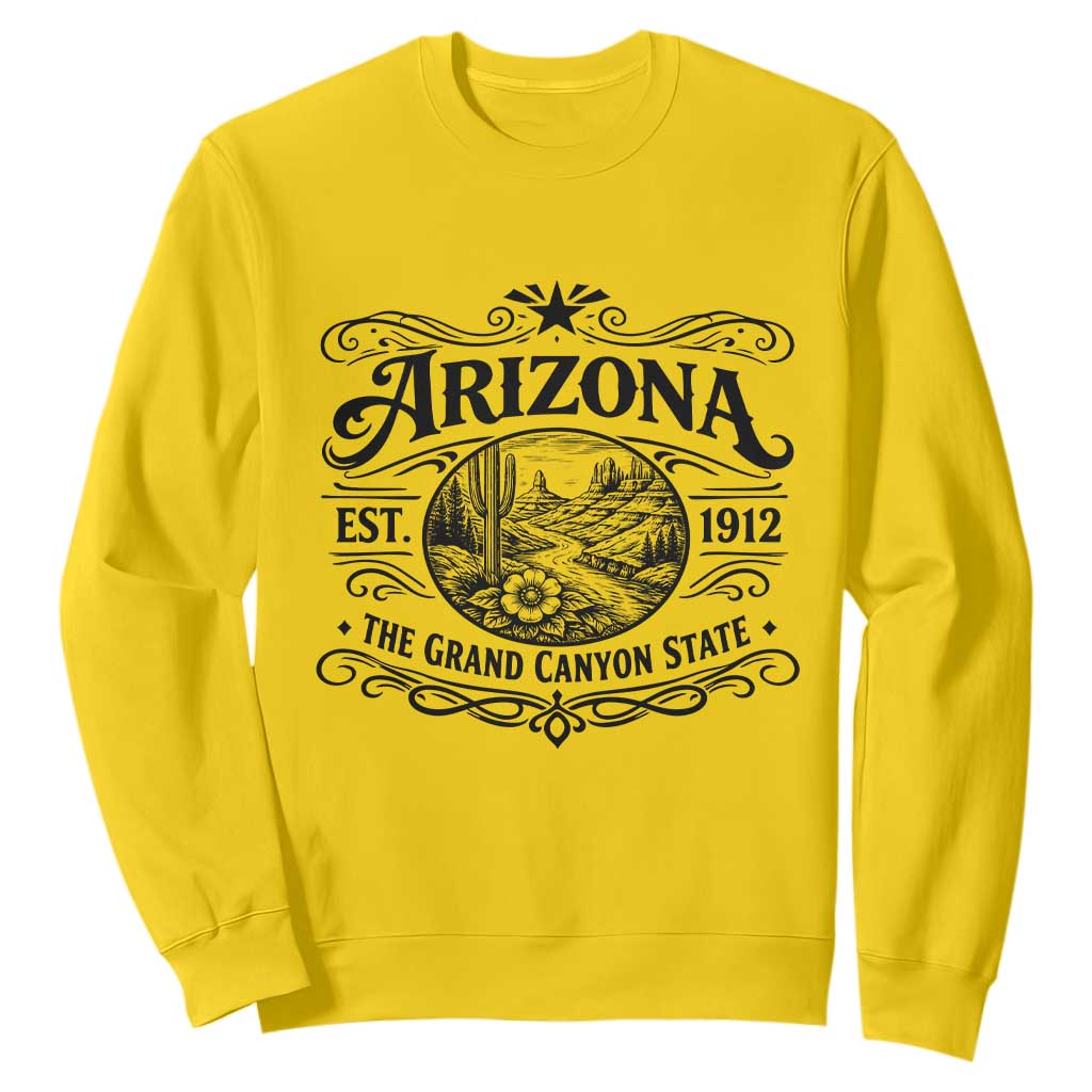 Arizona Desert Wanderlust Sweatshirt Vintage Grand Canyon State Est 1912 TS12 Daisy Print Your Wear