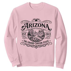 Arizona Desert Wanderlust Sweatshirt Vintage Grand Canyon State Est 1912 TS12 Light Pink Print Your Wear