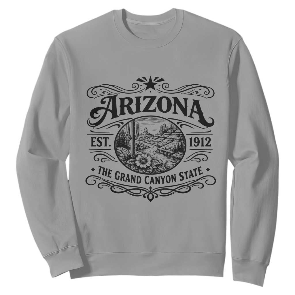 Arizona Desert Wanderlust Sweatshirt Vintage Grand Canyon State Est 1912 TS12 Sport Gray Print Your Wear
