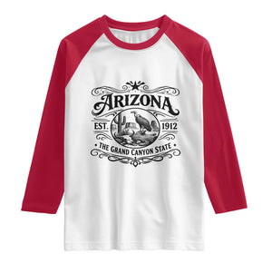Vintage Arizona Cactus Desert Canyon Western 1912 Raglan Shirt TS12 White Red Print Your Wear