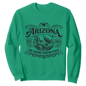 Vintage Arizona Cactus Desert Canyon Western 1912 Sweatshirt TS12 Irish Green Print Your Wear