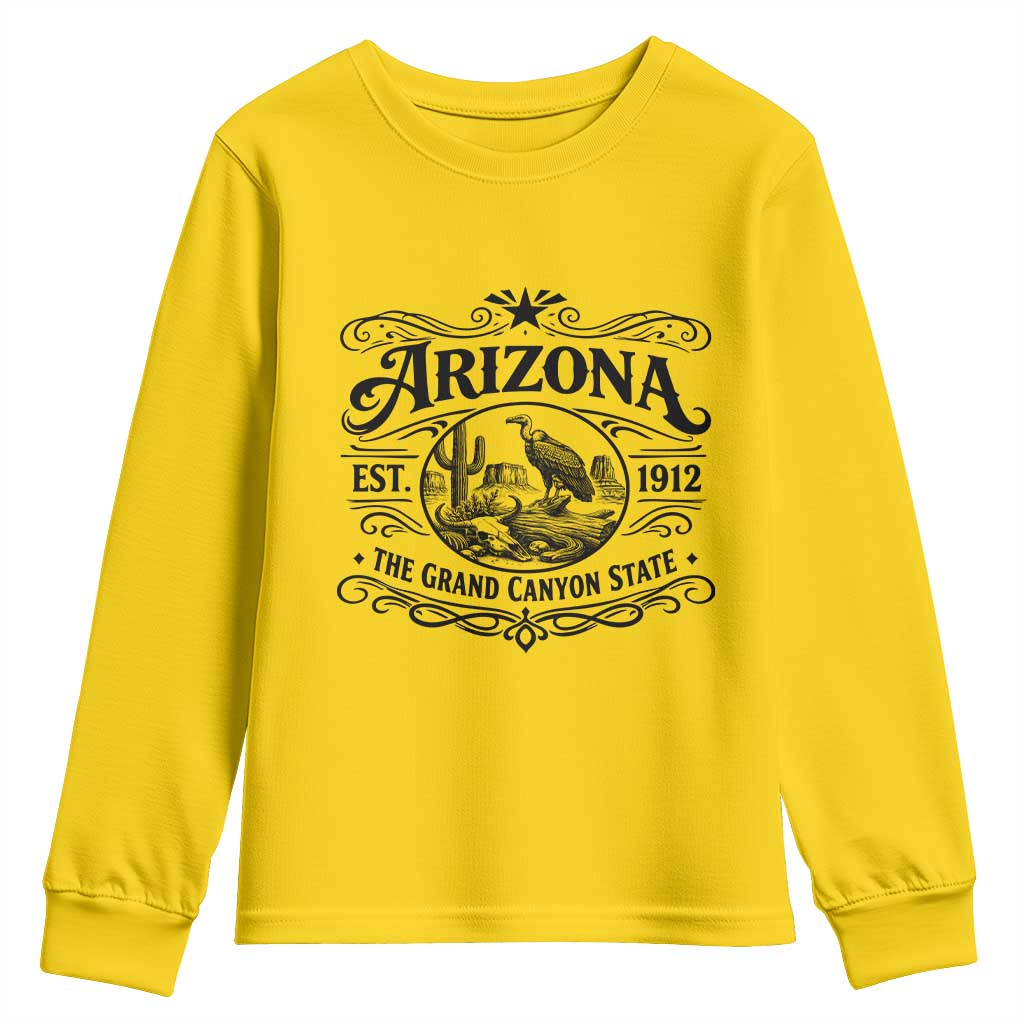 Vintage Arizona Cactus Desert Canyon Western 1912 Youth Sweatshirt TS12 Daisy Print Your Wear