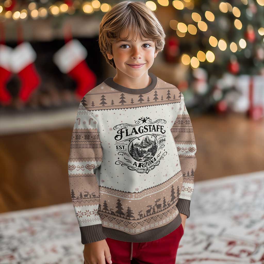 Vintage Flagstaff Landscape Adventure Ugly Christmas Sweater Arizona Gift TS12 Mocha Mousse Print Your Wear