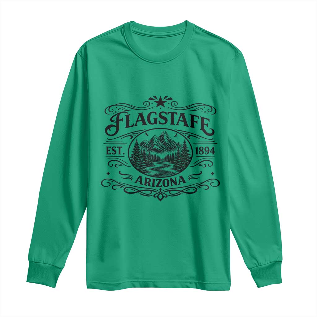 Vintage Flagstaff Landscape Adventure Long Sleeve Shirt Arizona Gift TS12 Irish Green Print Your Wear