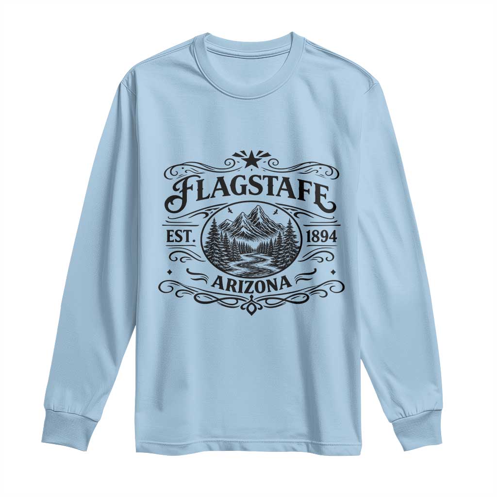 Vintage Flagstaff Landscape Adventure Long Sleeve Shirt Arizona Gift TS12 Light Blue Print Your Wear