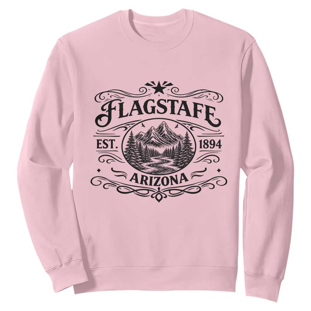 Vintage Flagstaff Landscape Adventure Sweatshirt Arizona Gift TS12 Light Pink Print Your Wear