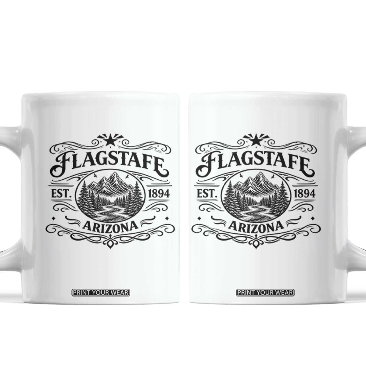 Vintage Flagstaff Landscape Adventure Coffee Mug Arizona Gift TS12 White Print Your Wear