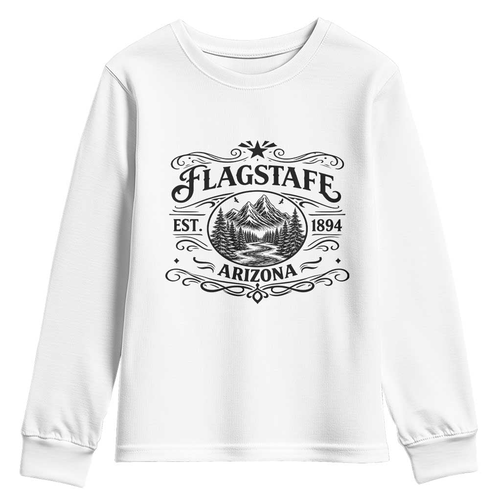 Vintage Flagstaff Landscape Adventure Youth Sweatshirt Arizona Gift TS12 White Print Your Wear