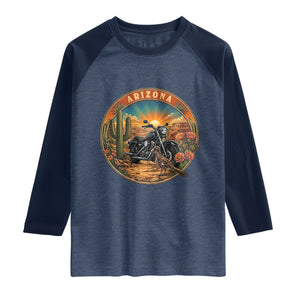 Arizona Pride Raglan Shirt Adventure Scenic Journey Southwest USA TS12 Heather Denim Navy Print Your Wear