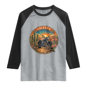 Arizona Pride Raglan Shirt Adventure Scenic Journey Southwest USA TS12 Heather Gray Black Print Your Wear