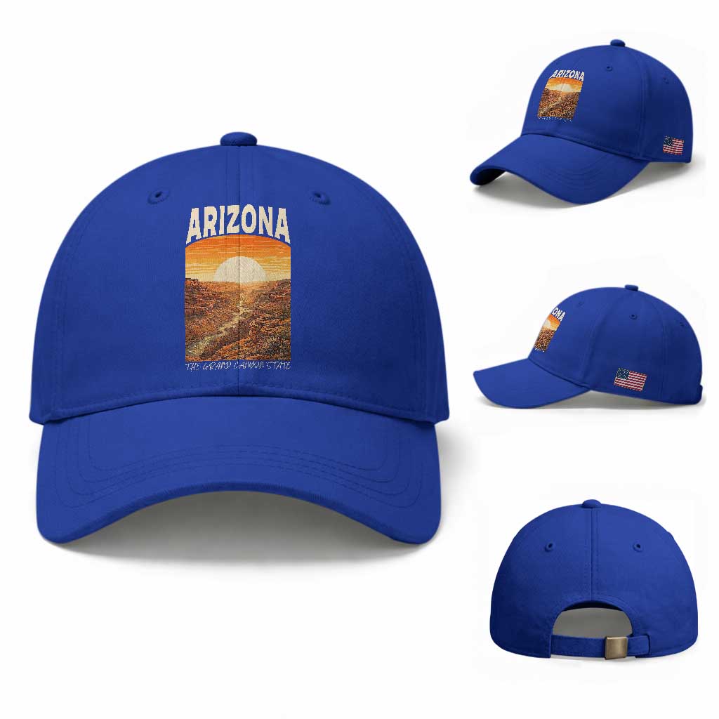 Arizona Souvenir Grand Canyon State Baseball Cap Saguaro Cactus Road Trip TS12 Baseball Cap Universal Fit Royal Blue Print Your Wear