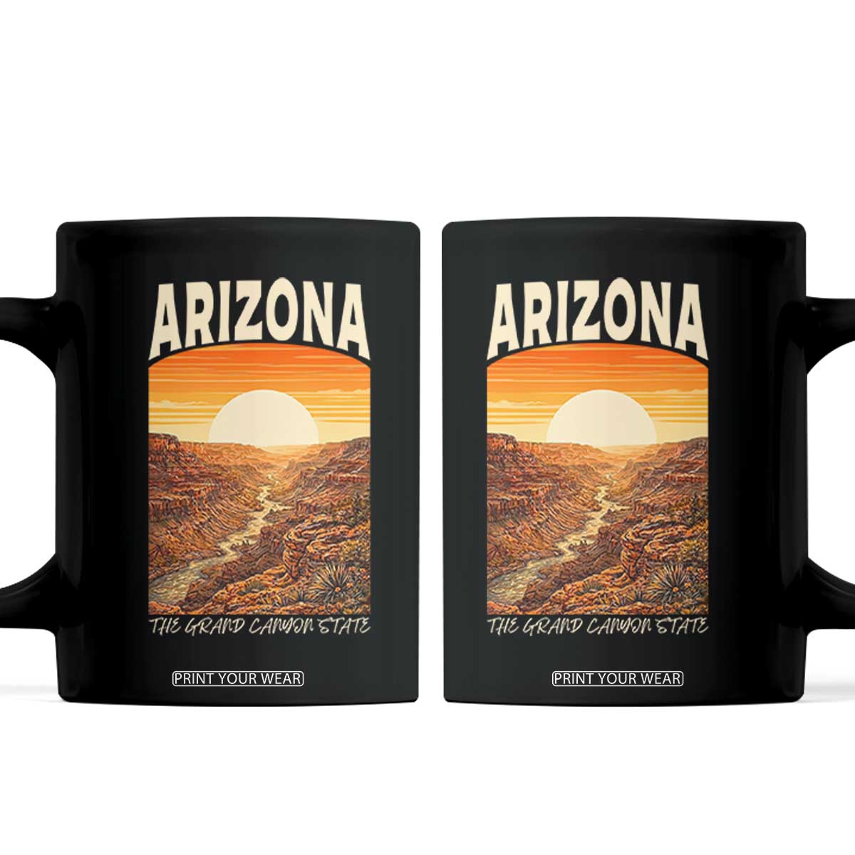 Arizona Souvenir Grand Canyon State Coffee Mug Saguaro Cactus Road Trip TS12 Black Print Your Wear