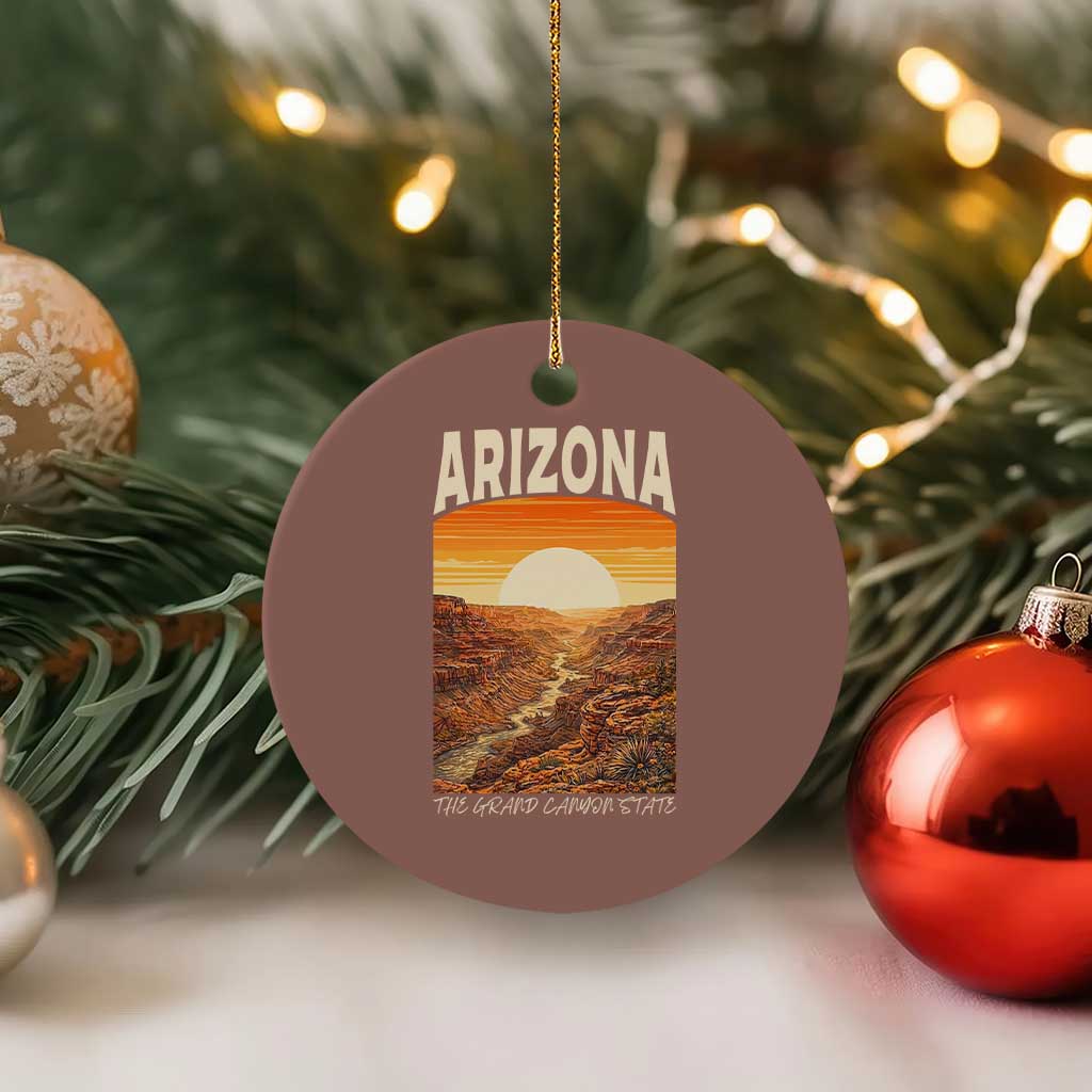 Arizona Souvenir Grand Canyon State Ceramic Ornament Saguaro Cactus Road Trip TS12 1pc Mocha Print Your Wear