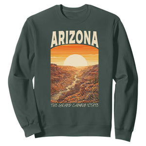 Arizona Souvenir Grand Canyon State Sweatshirt Saguaro Cactus Road Trip TS12 Dark Forest Green Print Your Wear