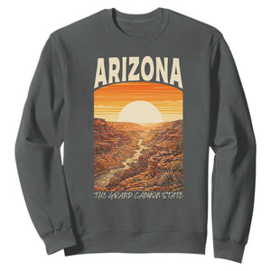 Arizona Souvenir Grand Canyon State Sweatshirt Saguaro Cactus Road Trip TS12 Dark Heather Print Your Wear