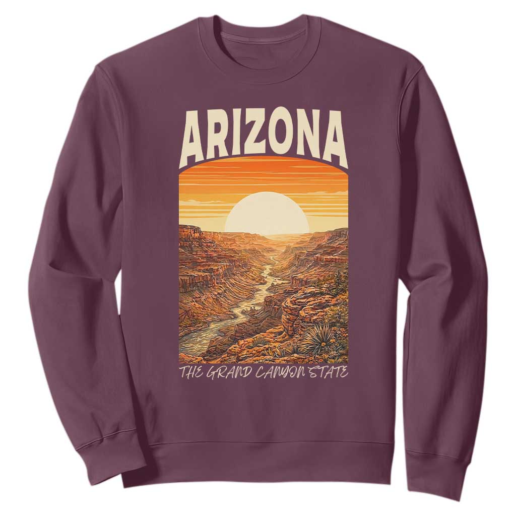 Arizona Souvenir Grand Canyon State Sweatshirt Saguaro Cactus Road Trip TS12 Maroon Print Your Wear