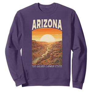 Arizona Souvenir Grand Canyon State Sweatshirt Saguaro Cactus Road Trip TS12 Purple Print Your Wear