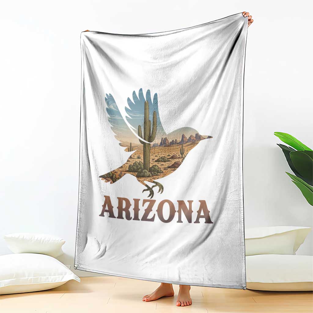 Arizona Desert Wren Bird Throw Blanket Cactus Landscape Rustic Western TS12 Print Your Wear