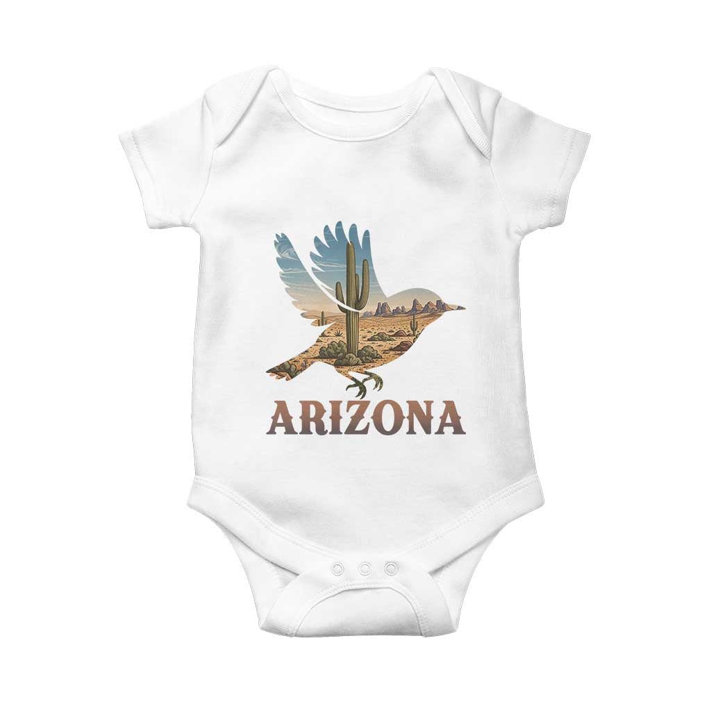 Arizona Desert Wren Bird Baby Onesie Cactus Landscape Rustic Western TS12 White Print Your Wear