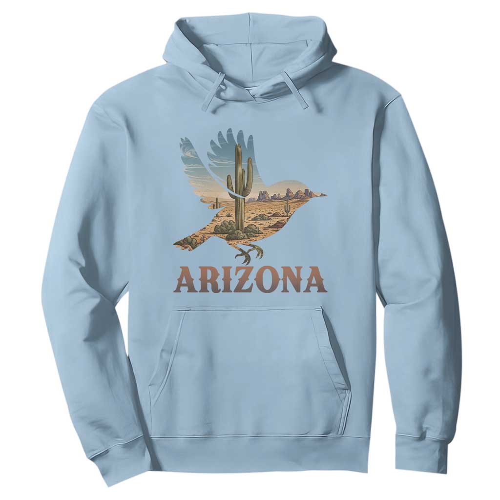 Arizona Desert Wren Bird Hoodie Cactus Landscape Rustic Western TS12 Light Blue Print Your Wear