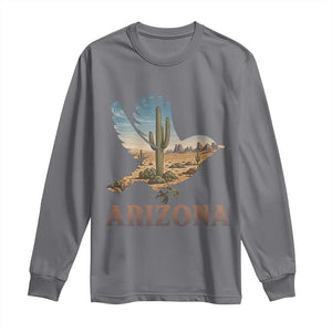 Arizona Desert Wren Bird Long Sleeve Shirt Cactus Landscape Rustic Western TS12 Charcoal Print Your Wear