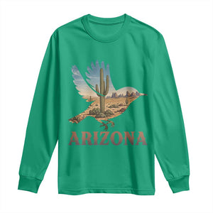 Arizona Desert Wren Bird Long Sleeve Shirt Cactus Landscape Rustic Western TS12 Irish Green Print Your Wear