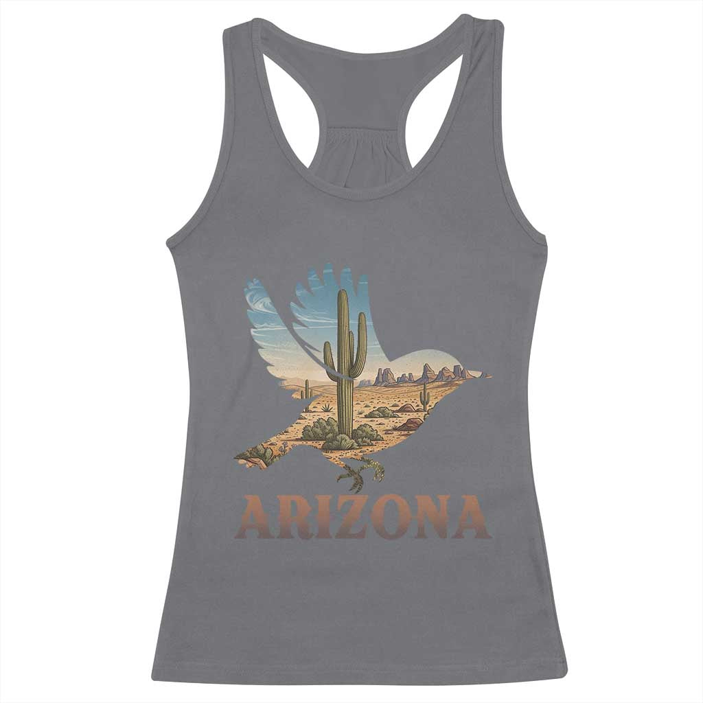 Arizona Desert Wren Bird Racerback Tank Top Cactus Landscape Rustic Western TS12 Charcoal Print Your Wear