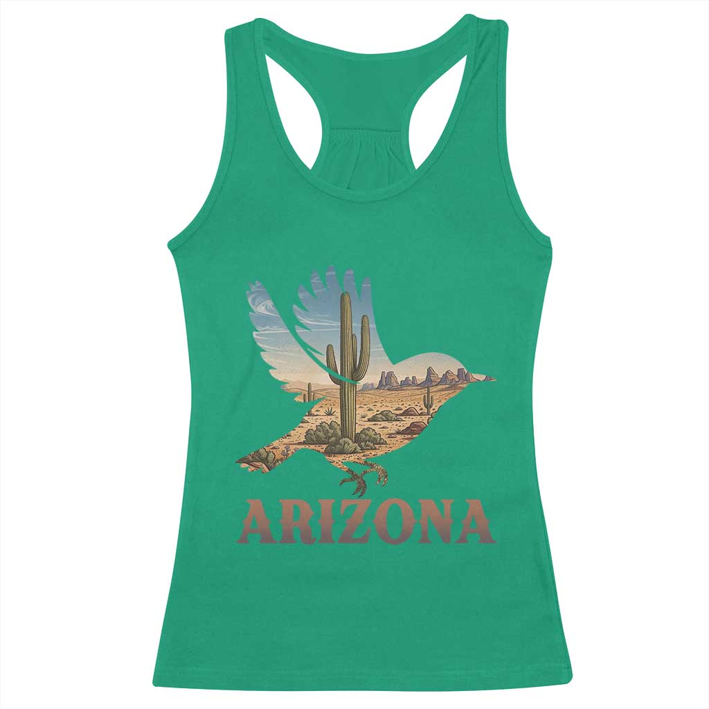 Arizona Desert Wren Bird Racerback Tank Top Cactus Landscape Rustic Western TS12 Irish Green Print Your Wear