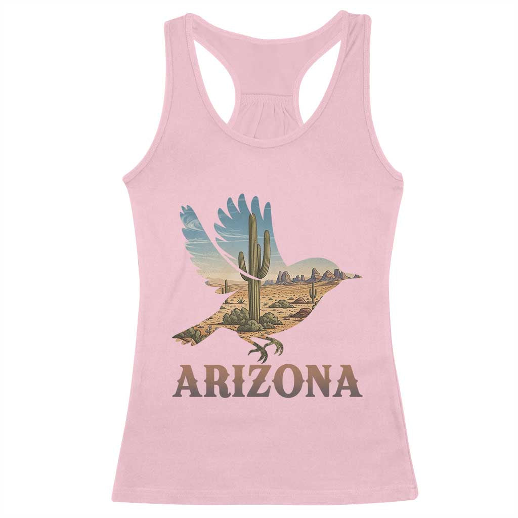 Arizona Desert Wren Bird Racerback Tank Top Cactus Landscape Rustic Western TS12 Light Pink Print Your Wear