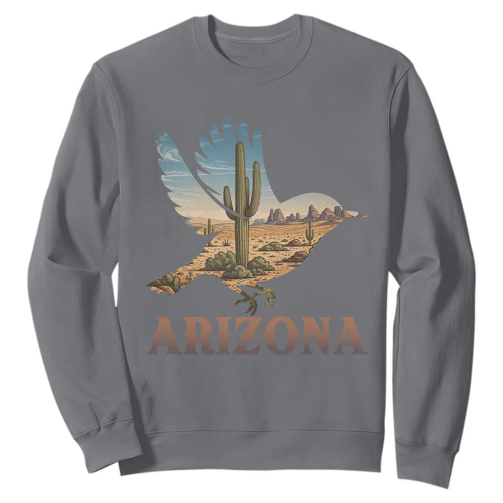 Arizona Desert Wren Bird Sweatshirt Cactus Landscape Rustic Western TS12 Charcoal Print Your Wear